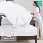 HEVUMYI White Queen Comforter Set - 7-Piece All Season Bed in a Bag Queen, Ultra Soft Bedding Set with Comforter, Flat Sheet, Fitted Sheet, Pillowcases, Pillow Shams
