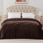 Exclusivo Mezcla Fleece Blanket Twin Size for Bed, Super Soft and Warm, All Season Use, Cozy, Plush, Lightweight, 90x66 Inches, Coffee