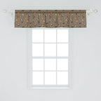 Ambesonne Dog Lover Window Valance, Repetitive Pattern of Pet Heads Paw Prints and Bones, Curtain Valance for Kitchen Bedroom Decor with Rod Pocket, 42" x 12", Taupe