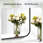24" x 48"Bathroom Mirror, Matte Black Wall Mirror with Metal Frame, Decorative Rectangular Vanity Mirror for Bedroom Bathroom Living Room Entryway (Horizontal/Vertical)