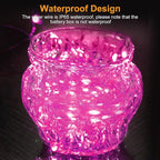 btfarm 30 Pack Fairy Lights Battery Operated [3 Modes], Valentine's Day Lights 7ft 20 Led Twinkle String Lights Waterproof Bulk Small Mini for Mason Jars Vases Wedding Table Centerpiece, Pink