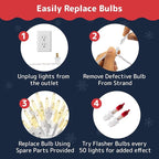PREXTEX 200 Count Clear Christmas Lights - 40 ft Warm White Xmas Lights String Bulbs with White Wire for Indoor and Outdoor Holiday Decor, Trees and More