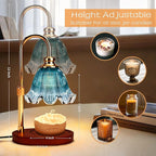 Candle Warmer Lamp with Timer Dimmable: Birthday Gifts for Women & Home Bedroom Decor, House Warming Gifts New Home– Wax Warmer Gifts for Mom - Adjustable Height,3 Timing Mode, 4 Level Dimming (Blue)