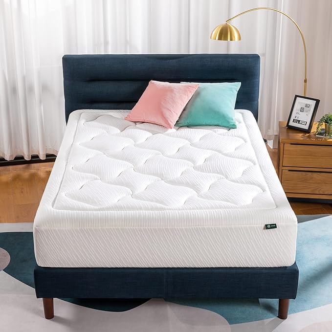 ZINUS 12 Inch Cloud Memory Foam Mattress, Full, Fiberglass Free, Pressure Relieving, Mattress in A Box, CertiPUR-US Certified, White