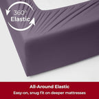 Mellanni Extra Deep Full Sheets - 4 PC Iconic Collection Bedding - Hotel Luxury, Ultra Soft, Cooling Bed Sheets - Wrinkle, Fade, Stain Resistant (Full, Purple)