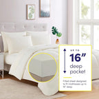 Sweet Home Collection 5 Piece Comforter Set Bag Solid Color All Season Soft Down Alternative Blanket & Luxurious Microfiber Bed Sheets, Ivory, Twin XL
