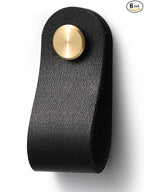 Black Leather Drawer Pulls 6 Pack New Leather Handles Cabinet knobs for Kitchen Cabinet Drawers Bathroom Dressers Furniture Handles