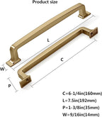 khtumeware 10 Pack 6-1/4 Inch Cabinet Handles - Champagne Bronze Cabinet Pulls & Warm Brass Drawer Pulls