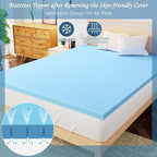 Airensky 4 Inch Memory Foam Mattress Topper, Cooling Gel Infused High Density Full (45"x75") Topper with Removable Skin-Friendly Cover, Bed Topper for Pressure Relief Back Pain, CertiPUR-US Certified