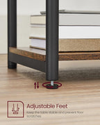 VASAGLE Side Table, Small End Table, Nightstand for Living Room, Bedroom, Office, Bathroom, Rustic Brown and Black ULET271B01