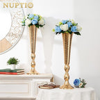 NUPTIO Pcs of 2 Fake Flower Ball Arrangement Bouquet,15 Heads Plastic Roses with Base, Suitable for Our Store's Wedding Centerpiece Flower Rack for Parties Valentine's Day Home Décor (Blue & White)
