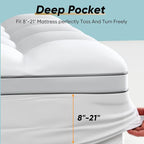 Memory Foam Mattress Topper California King Size, Dual Layer 4 Inch Mattress Pad,2 Inch Gel Memory Foam Plus 2 Inch Pillow Top Cover with 8-21 Inch Deep Pocket