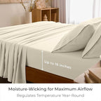 Mellanni King Sheets Set - 4 PC Iconic Collection Bedding - Hotel Luxury, Extra Soft, Cooling Bed Sheets - Wrinkle, Fade, Stain Resistant (King, Golden Ivory)