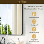 TETOTE 48 x 36 Black Mirror Large Matte Black Bathroom Mirror, Tempered Glass, Wall Mounted for Bathroom, Entryway, Bedroom, Living Room(Horizontal/Vertical)