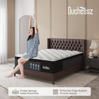 King Mattress, 14 Inch Hybrid Mattresses Eurotop with Gel Memory Foam,Motion Isolation Individually Wrapped Pocket Coils Breathable Comfort Soft Pressure Relief 100 Night Trial