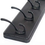 WEBI Wall Mounted Coat Rack, 16" Hole to Hole, Large Hanger Hook Rack, 5 Hooks for Hanging Coats, Hats, Jacket, Clothes, Entryway, Black, 2 Packs