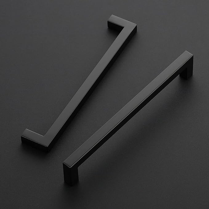 Ravinte 10 Pack 8 Inch Kitchen Square Cabinet Handles Matte Black Cabinet Pulls Black Drawer Pulls Kitchen Cabinet Hardware Kitchen Handles