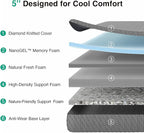 Novilla Twin Mattress for Kids, 5 Inch Twin Size Mattresses with Gel-Infused Memory Foam & Pressure-Relieving Foam for Cool Touch & Edge Support Mattress in a Box CertiPUR-US Certified