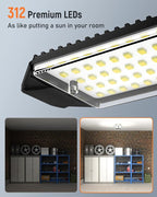 Adiding LED Garage Ceiling Light, 4 Pack 40000Lm Bright Screw into E26 E27 Socket LED Basement Lighting, 6+1 Deformable Panels, Daylight 6500K for Pole Barn Workshop Attic Porch Storage Room Low Bay