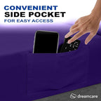 DREAMCARE Full Size – 4 pcs Cooling Sheets – up to 21” Deep Full Sheet Set – Hotel Luxury Sheets & Pillowcases – Superior Softness 100% Polyester with Side Pocket – Purple