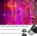 Brizled Halloween Lights String, 164FT 500 LED Halloween Lights, Outdoor Mini Spooky Lights 8 Modes Waterproof, Plug in String Light for Party Tree Outside Indoor Decor (Orange & Purple)