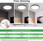 hepside 15.8INCH Big Dimmable Flush Mount Ceiling Light Fixture Black, 3CCT 3000/4500/6000K Ceiling Lamp, 36W 4200LM Super Bright Low Profile Light for Bedroom, Kitchen, Bathroom, Hallway