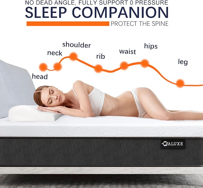 VALUXE 4 Inch Gel Memory Foam Mattress Topper Twin XL Size High Density Cooling Pad Pressure Relief Bed Topper (with Removable & Washable Bamboo Cover)