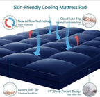 CHOKIT King Mattress Topper, Extra Thick Pillow Top Mattress Pad for Back Pain Relief, Cooling Bed Topper Mattress Cover with 8-21 Inch Deep Pocket