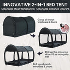 Alvantor Bed Canopy Bed Tents 2-in-1 Dream Tents Privacy Space Twin Size Sleeping Tents Indoor Pop Up Portable Frame Curtains Breathable Gray Cottage Reducing Light & Air Ventilation