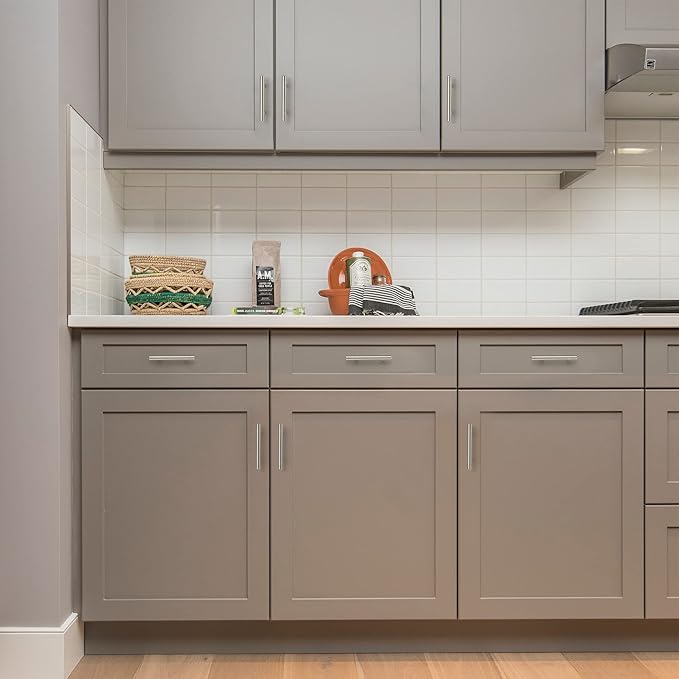 Ravinte 60 Pack | 5 Inch Cabinet Pulls Brushed Nickel Stainless Steel Kitchen Cupboard Handles Cabinet Handles 5 Inch Length, 3 Inch Hole Center