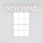 Ambesonne Penguin Window Valance Pack of 2, Pastel Colored Style Cartoon Animals from Antarctica Crowns on a Dotted Background, Rod Pocket Curtain Valances for Kitchen Bedroom, 54" X 12", Grey Pink