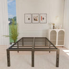 ALDRICH 18 Inch Metal Bed Frame Queen Size - Black Basic Steel Slats Platform, Easy Assembly Heavy Duty Noise Free Bedframes, No Box Spring Needed