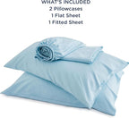 Bedsure King Size Sheets Set, Cooling Sheets for Hot Sleepers, Rayon Derived from Bamboo, Breathable & Soft, Deep Pocket Up to 16 Inches, Hotel Luxury Silky Bedding, Aqua