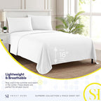 1800 Supreme Collection - Breathable Luxury California King Sheet Set with Full Elastic & Secure Corner Straps Built In, Cal King Deep Pocket Bedding Set, White