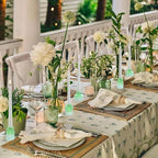 Vixdonos Colorful Glass Candlestick Holders Tealight Candle Holder Set for Table Centerpieces, Wedding Decor and Dinner Party (3 Pcs, Green White Gradient)