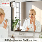 24x36 Inch Black Metal Framed Mirror for Bathroom, Matte Black Vanity Mirror, Rounded Rectangle Bathroom Mirror, Anti-Rust, Shatterproof (Horizontal/Vertical)