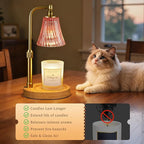 Pink Candle Warmer Lamp with Timer Dimmable,Birthday Gifts for Women,Adjustable Height Wax Melt Warmer for Jar Candles,House Warming Gifts New Home,Ideal for Office,Dorm,Bedroom Home Decor