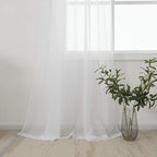 HUTO White Sheer Curtains 96 Inches Long for Living Room Rod Pocket Top Window Sheer Panels Drapes for Bedroom Girls Party Canopy Bed 2 Panels