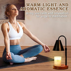Candle Warmer Lamp with Timer Dimmable, Christmas Birthday Gifts for Women Mom, Vintage Candle Lamp, Black Candle Warmer for Jar Scented Candles, Home Decor, Wax Melt Warmer with 2 Bulbs