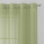 KEQIAOSUOCAI 2 Pieces Sage Sheer Curtains 84 Inches Long for Bedroom Bed Canopy Voile Grommet Sheer Window Drapes Panels for Living Room Dining Wedding Party Backdrop 54Wx84L Set of 2