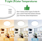 hepside 15.8INCH Big Dimmable Flush Mount Ceiling Light Fixture White, 3CCT 3000/4500/6000K Ceiling Lamp, 36W 4200LM Super Bright Low Profile Light for Bedroom, Kitchen, Bathroom, Hallway
