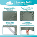 DREAMCARE Full Size Sheets Set - 6 Pcs Deep Pocket Cooling Bed Sheets - Soft, Long Lasting 100% Brushed Microfiber with Side Pocket (Sage Green, Full)