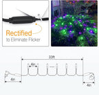Brizled Purple & Green Halloween Lights, 33ft 100 LED Halloween String Lights 5mm Wide Angle String Lights, 120V UL Certified Connectable Halloween Lights Outdoor for Party Halloween Decor, Black Wire
