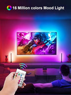 LED Backlight TV LED Strip Lights, 23ft RGB LED Lights with Remote, Music Sync Bluetooth APP Control, USB Powered for Bedroom/Gaming Room