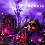 Brizled Purple & Orange Halloween Lights, 95.14ft 240 LED Halloween String Lights Connectable with Timer, 8 Modes Outdoor Orange Light, Plugin Mini Light Waterproof for Outside Spooky Decoration