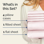 Full 6 Piece Sheet Set - Comfy Breathable & Cooling - Ultra Soft Hotel Luxury Bedding Set w/ 8-16 Inch Deep Pockets - 1 Flat & 1 Fitted Sheet & 4 Pillowcases - Wrinkle Free & Easy Care - Lavender Pink