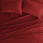 Linen Market Brushed Microfiber Twin Sheet Set 3 Piece – Oeko-TEX Certified Ultra Soft & Wrinkle-Free - 16" Deep Pocket Sheets - Easy Care Twin Size - Burgundy