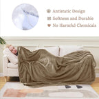 Soft Travel Size Throw for All Season Warm Fuzzy Microplush Lightweight Thermal Fleece Summer Autumn Fall Winter Spring Blankets for Bed Couch Sofa,50x60 Inches,Taupe