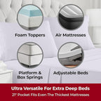 Mellanni Extra Deep Split King Sheets - 5 PC Iconic Collection Bedding - Hotel Luxury, Ultra Soft, Cooling Bed Sheets - Wrinkle, Fade, Stain Resistant (Split King, Lavender)