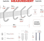 White Coat Rack Wall Mount – 12 Inch Stainless Steel Hook Rail with 4 Heavy Duty Double Coat Hooks – Wall Mounted Coat Hanger for Entryway, Bathroom, Bedroom, Towel, Hat Organizer